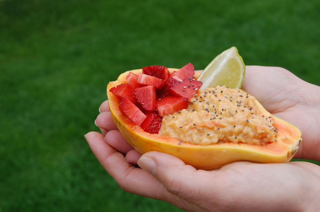 Papas de aveia de&nbsp;papaia