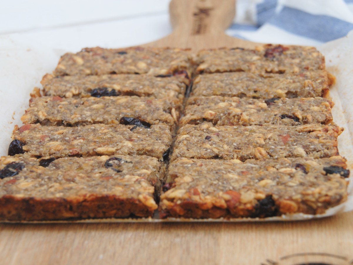 Barras de granola com banana e&nbsp;arandos
