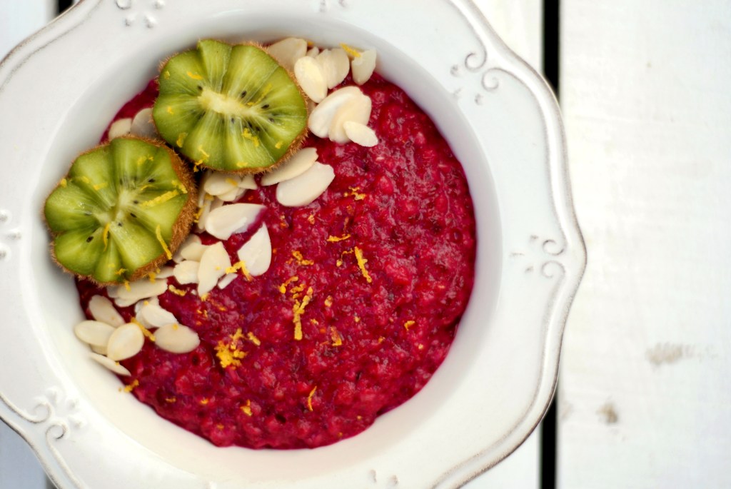 Papas de aveia de&nbsp;beterraba