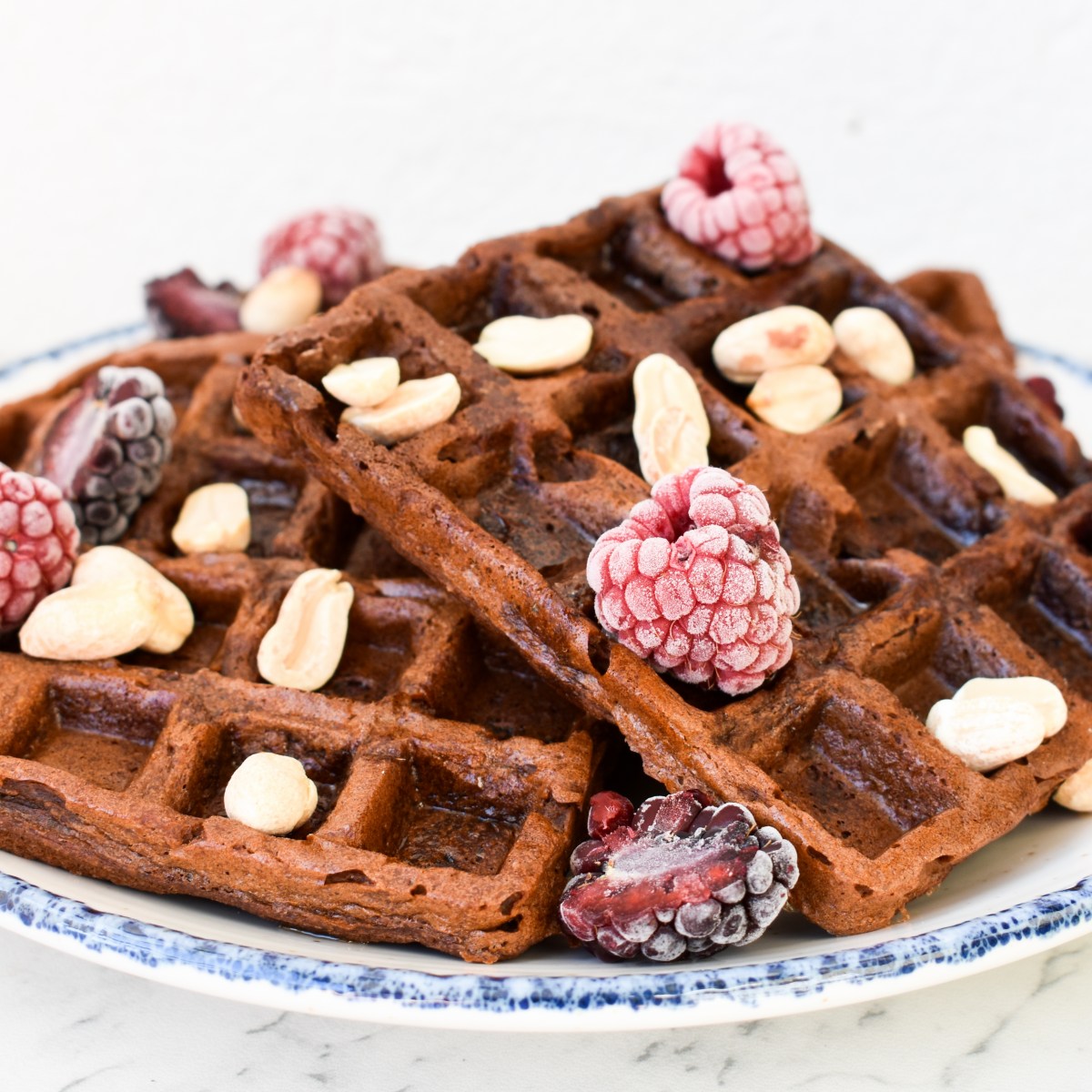Waffles de banana, batata-doce e&nbsp;cacau