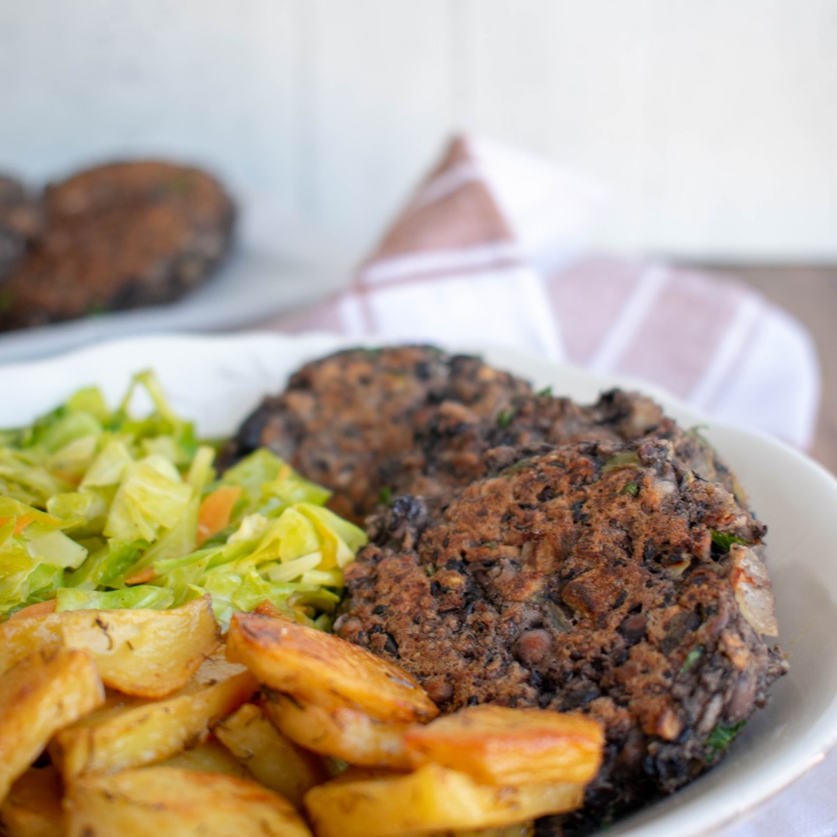 Hambúrgueres de feijão-preto e&nbsp;cogumelos