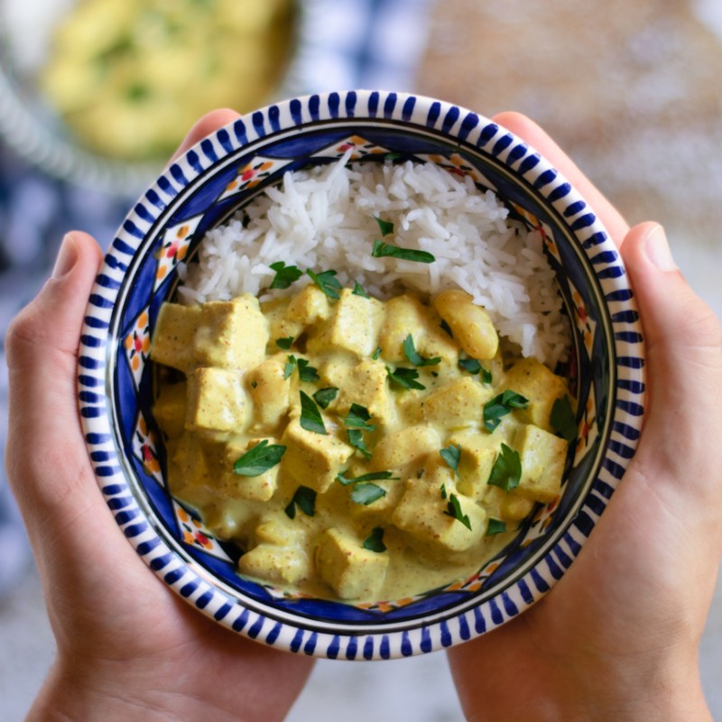 Caril de tofu&nbsp;aldrabado