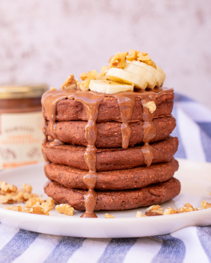 Panquecas fofas chocolate e banana