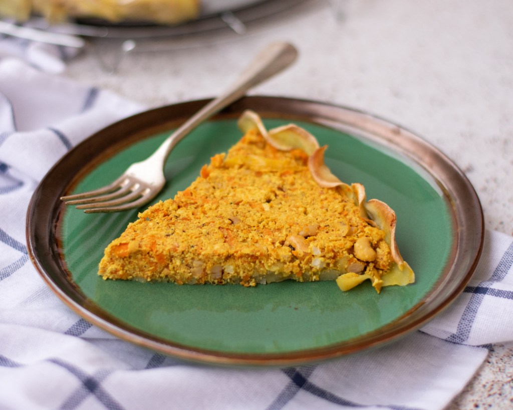 Quiche de tofu com base de&nbsp;batata-doce