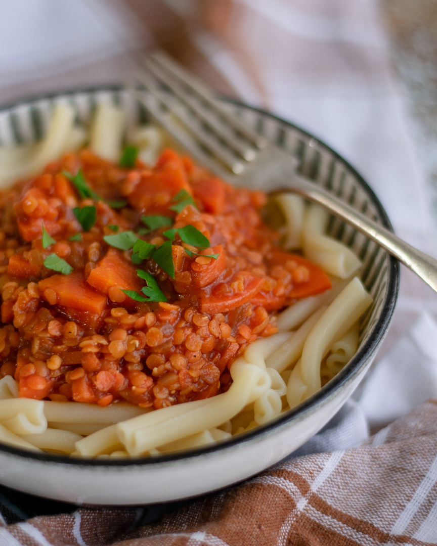 Bolonhesa de lentilhas