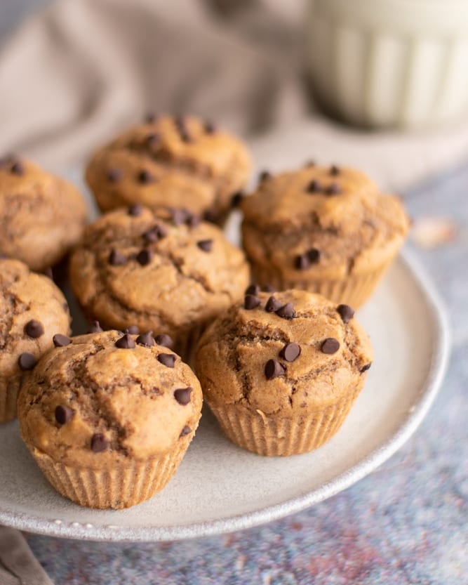 Muffins sem desperdício de banana e&nbsp;chocolate
