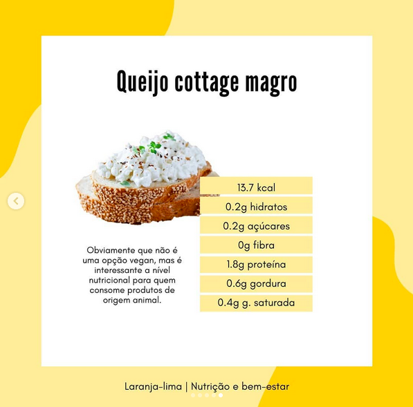 cottage cheese tabela nutricional