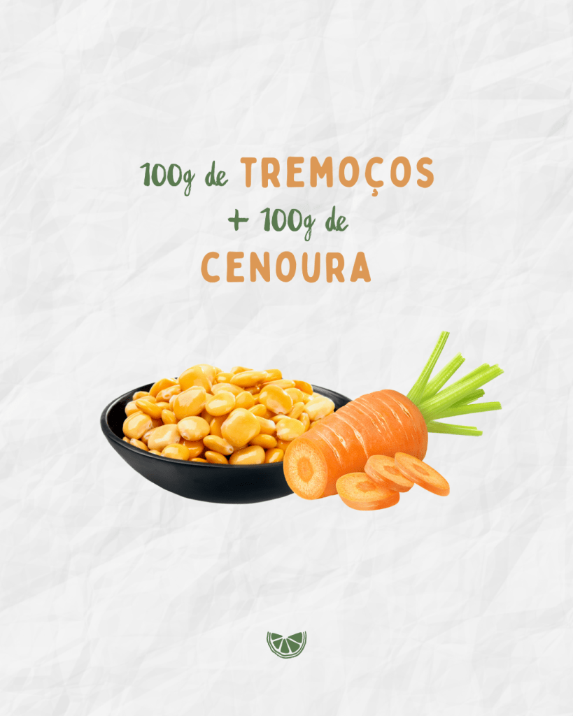 snack vegan de tremoços com cenoura