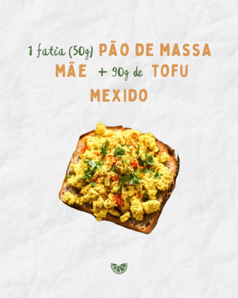 snack vegan tofu mexido com pão